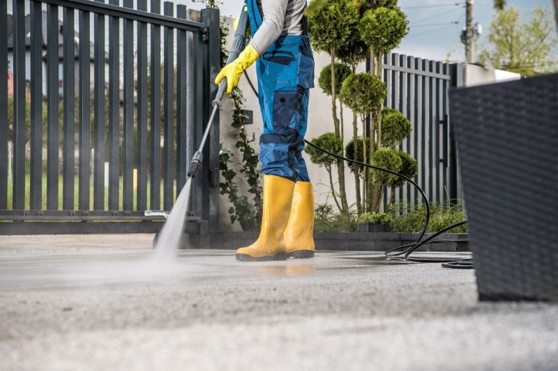 Power Washing on a Driveway